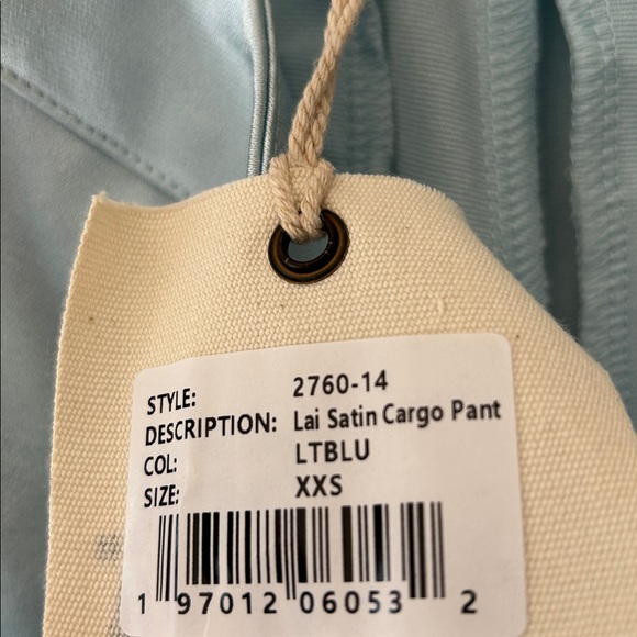 NWT SER.O.YA Light Blue Satin Cargo Pants XXS - Picture 3 of 12